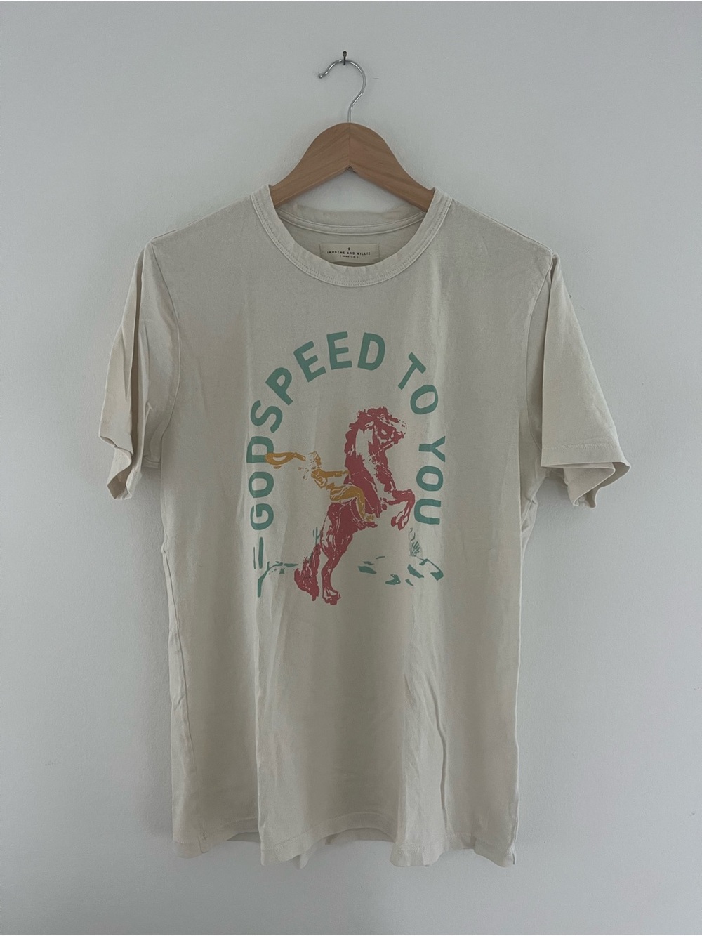 Imogene & Willie - Godspeed To You Graphic Crewneck T-Shirt - Cream